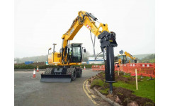 Аренда колесного экскаватора JCB JS145W с гидромолотом