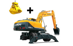 Аренда колесного экскаватора Hyundai R210W-9S с грейфером