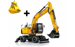 Аренда колесного экскаватора JCB JS 200W с грейфером