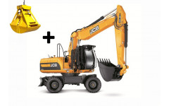 Аренда колесного экскаватора JCB JS 160W с грейфером