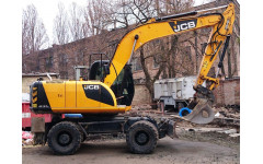 Аренда колесного экскаватора JCB JS 160W с грейфером