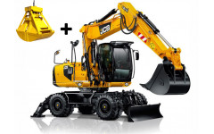 Аренда колесного экскаватора JCB JS 175W с грейфером