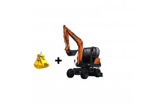 Аренда колесного экскаватора DOOSAN DX55W с грейфером Аренда колесного экскаватора DOOSAN DX55W с грейфером