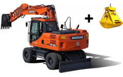 Аренда колесного экскаватора DOOSAN DX160W с грейфером